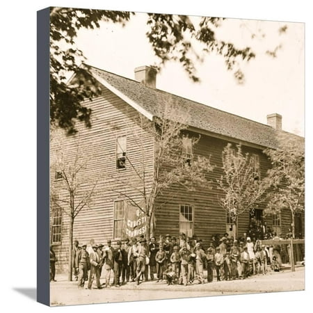Richmond Imports Richmond Va Richmond, Va. Crowd before headquarters of the U.S. Christian Commission Stretched Canvas Print Wall Art ()