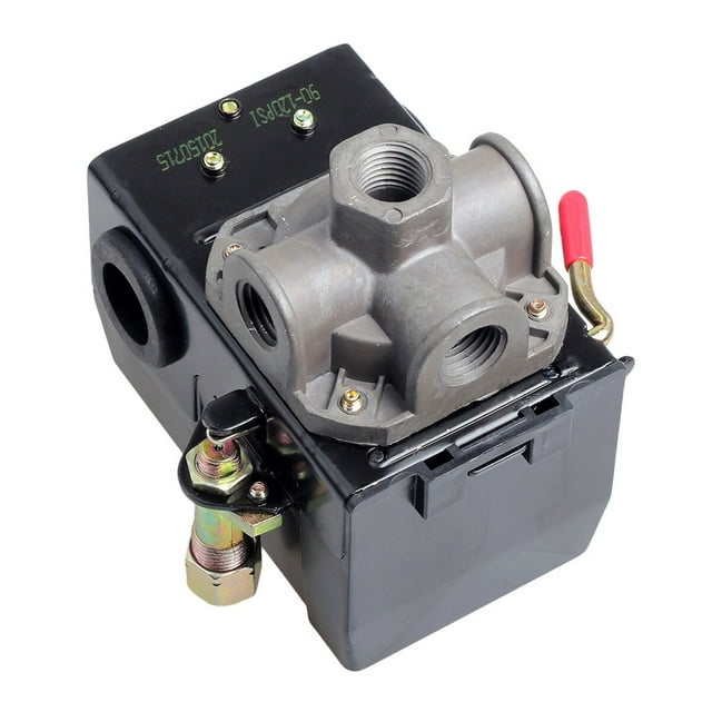 TFixol Air Compressor Pressure Switch Control Valve 120PSI 4 Port Unloader On/Off Lever