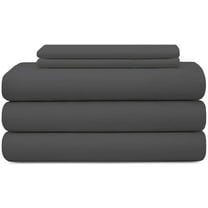 MyGiza Sheets 5 Piece Split Cal King Sheets for Adjustable Bed - 400 Thread Count 100% Giza Cotton Split California King Sheet Sets for Split California King Mattress - Dark Grey