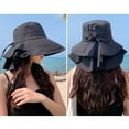 thumbnail image 2 of dianhelloya Bucket Hat for Women Wide Brim Shawl Design Fisherman Hat Women Summer Solid Color Ponytail Visor Hat Costume Accessories, 2 of 8
