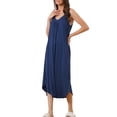 thumbnail image 4 of INSPIRE CHIC Robe de Détente pour Femmes Pyjama Robe de Nuit Bretelles Spaghetti Cami Chemises de Nuit m Bleu Marine, 4 of 6