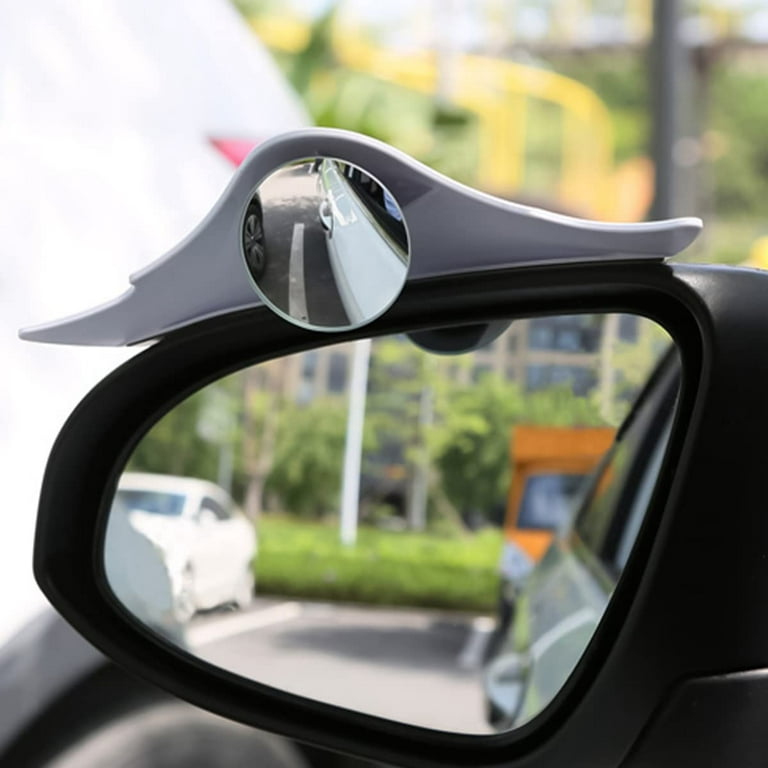 2PCS Car Rear View Mirror Rain Guard with Adjustable Blind Spot Mirrors,  Bat Shaped Carbon Fiber PVC, 2 In 1 Side Mirror Visor Smoke Cover Eyebrows,  Auto Rainproof Protector for SUV Truck (