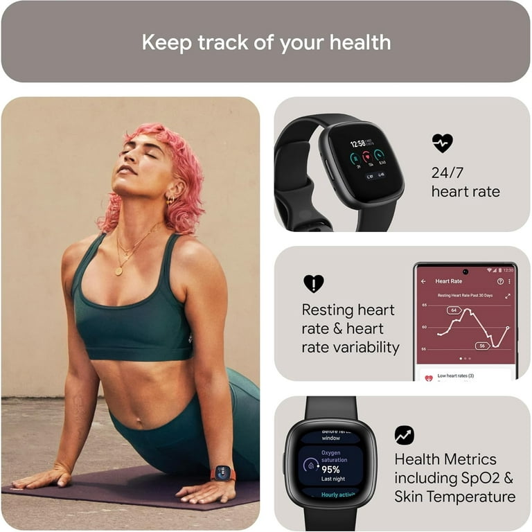 Fitbit Versa 4 Smartwatch with GPS, Heart Rate, Sleep