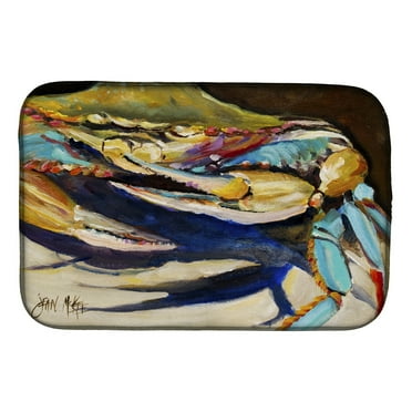 Carolines Treasures JMK1100DDM Crab to Crab Blue Crab Dish Drying Mat 14 x 21" multicolor