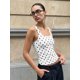 thumbnail image 3 of Camiseta sin mangas para mujer con estampado de lunares, cuello redondo, corte ajustado, ligera y transpirable, ideal para el verano., 3 of 9