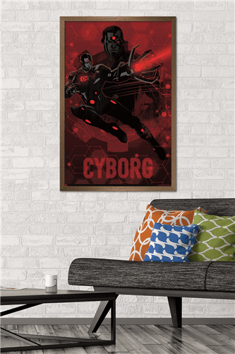 DC Comics: Dark Artistic - Cyborg Wall Poster, 22.375" x 34" Framed