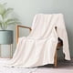 thumbnail image 2 of Flannel Fleece Throw Blanket, 127x178 CM Sofa Throws, Soft Jacquard Weave Leaves Pattern Throws for Sofa, Ivory Blanket, 2 of 4