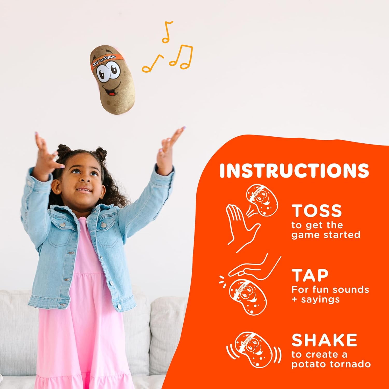 Move2Play, Pass The Potato | Hilariously Wild & Fun Kids Game | Easter Gift for Kids | Easter Basket Stuffer | Indoor/Outdoor Toy for Toddlers & Kids Ages 3-8+ | Summer & Camping Fun