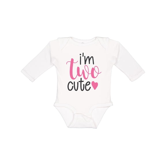 Inktastic I'm Two Cute Birthday Girls Long Sleeve Baby Bodysuit
