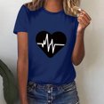 thumbnail image 6 of VKOYWKM Womens Heart Tshirts Valentine T-Shirts Romantic Heart Graphic Tees Valentine Short Sleeve Tops Holiday Crew Neck Valentines Day Heart Shirts, 6 of 7