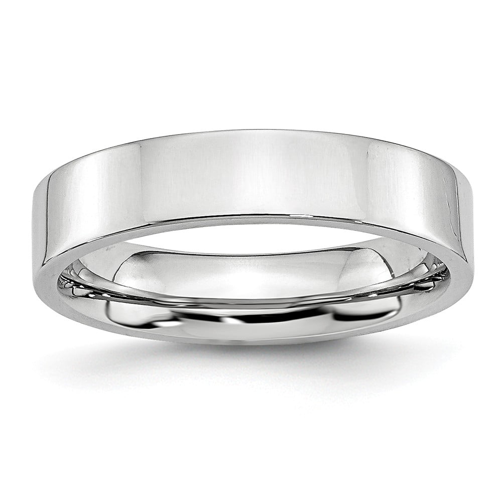 White Cobalt Ring Band Wedding Standard Flat Polished 5mm - Walmart.com
