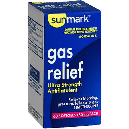 Sunmark Ultra Strength Antiflatulent Gas Relief Softgels, 60 Count