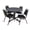 Grey, variant on Romig Axis-Pro 30 in. Round X-Base Breakroom Table- Maple, 4 Restaurant Stack Chairs- Black