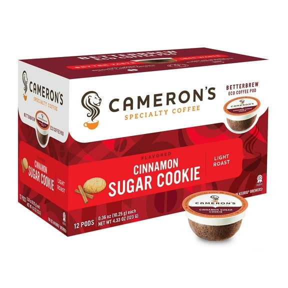 Cameron's Specialty Coffee Cinnamon Sugar Cookie Flavored Single Serve Pods, 12 Ct