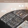 thumbnail image 3 of Acrylic Earrings Holder Organizer Box Large Clear Earring Jewelry Storage Organizer Box Transparent Stackable Drawers Jewelry Display for Earrings Necklace Bracelets Rings Layers Pi, 3 of 7