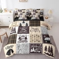 thumbnail image 1 of YST Camper Twin Comforter Set 7 Piece For Bunk Travel Trailers,Rustic Plaid Camping Car Bed In A Bag Camping Accessories Bedding Set For Rv Camper,Country Cabin Lodge Bed Set Brown Beige, 1 of 5