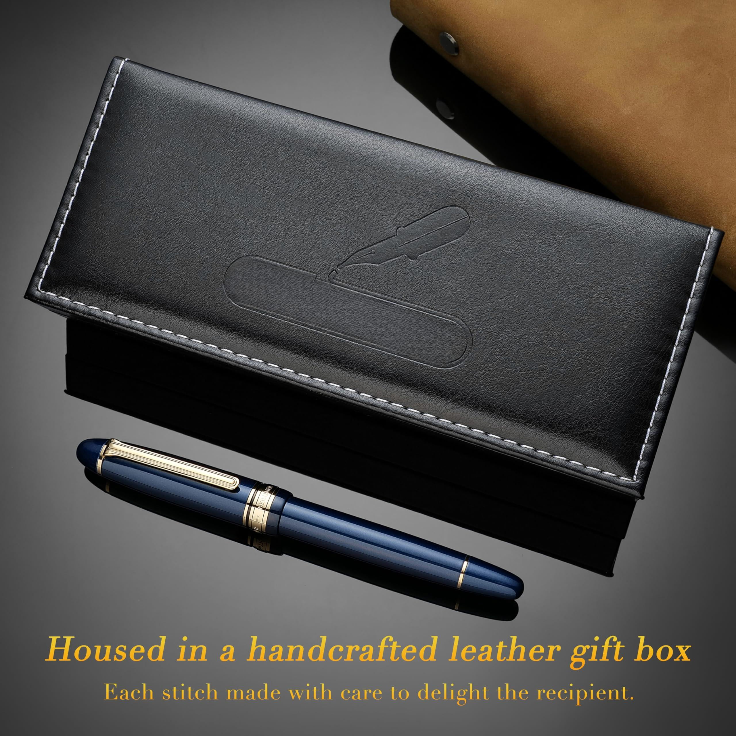 319 Piano Blue Lacquer Rollerball - Stunning Luxury Pen With  Heavy Black Ink Refill Gift Set For Men & Women Professional Executive Office Fancy Classic Pens