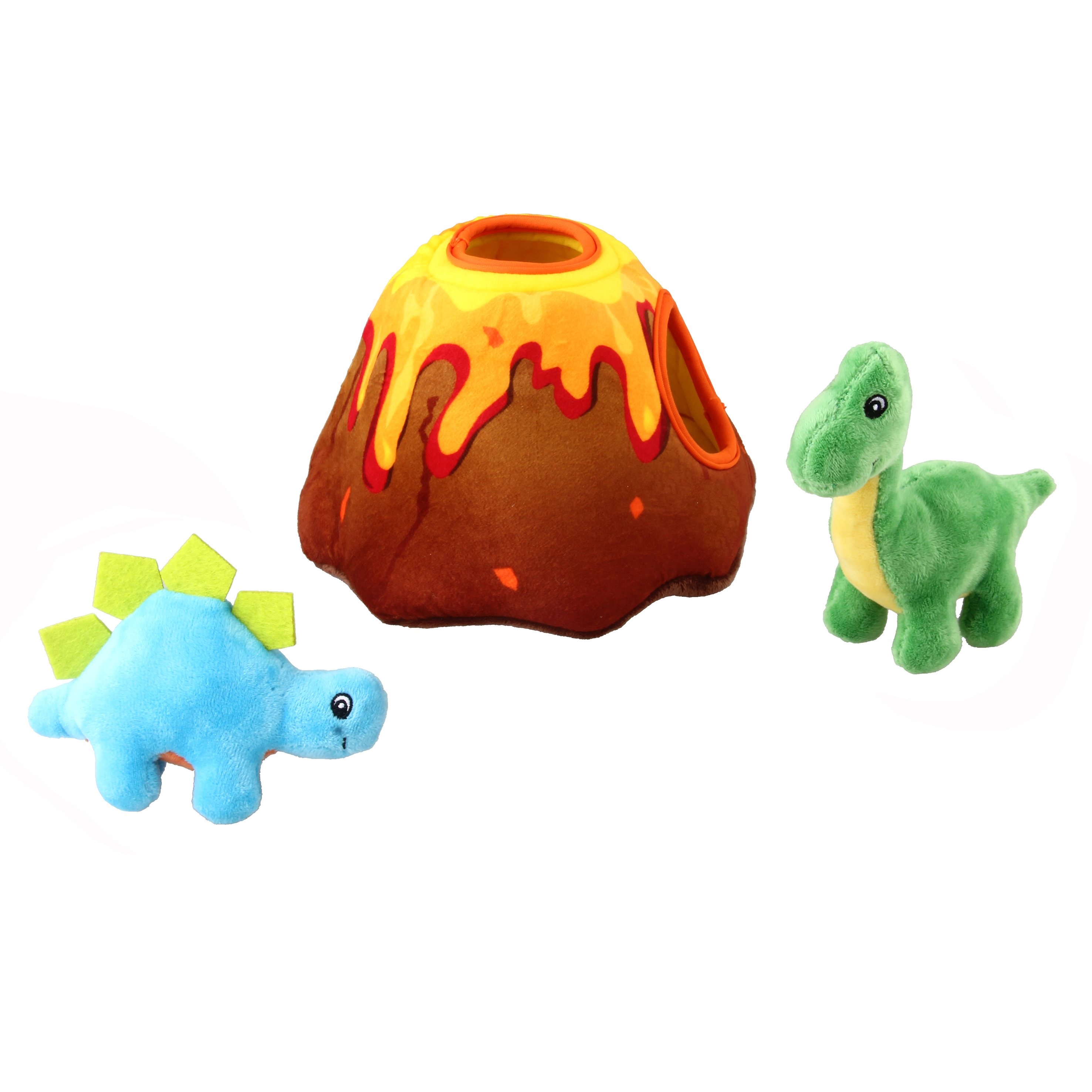 Shop Vibrant Life Cozy Buddy Volcano Dino Hide Dog Toy, Small - Great ...