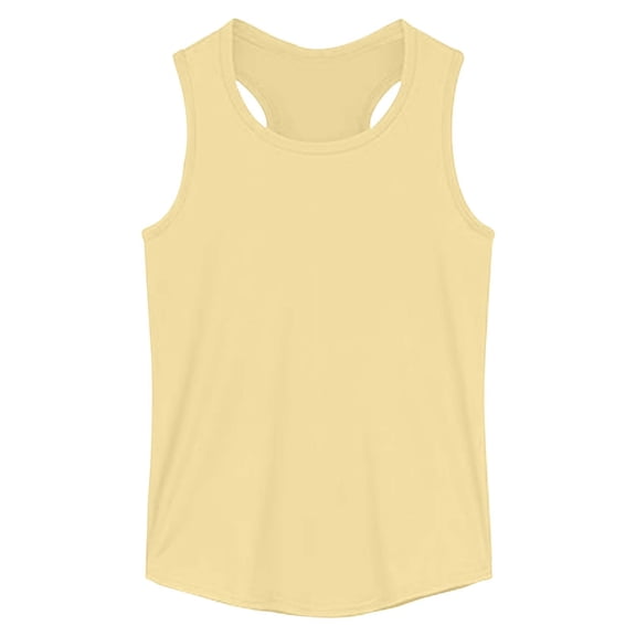 Vividxx Girls Tank Tops For Summer Comfort Stretchy Sleeveless Casual Wear Soft Blend Breathable Loose Fit For Daily Outdoor Activities Solid Color Toddler O-Neck Holiday Tank Tops