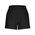thumbnail image 5 of CIENVNSTG Low Rise Shorts for Women Tailored Trouser Fit Hem and Casual Stretch Comfort Running Shorts Workout Gym with Pockets Black 2XL, 5 of 7