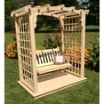 thumbnail image 1 of A &amp; L Furniture Cambridge 7 ft. High Cedar Arbor with Deck and Swing, 1 of 2