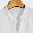 thumbnail image 4 of Mens Hawaiian Shirt Band Collar Short Sleeve Button Down Shirts Summer Beach Shirts White, 4 of 6