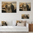 thumbnail image 4 of Designart "Leopard gracefulness Geometric" Animals Print on Natural Pine Wood, 4 of 5