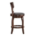 thumbnail image 3 of Weston Home McAllister Swivel 24" Wood Counter Stool, Brown Faux Leather, 3 of 5