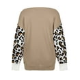 thumbnail image 4 of Enwejyy Cold Shoulder Sleeve Long Sleeve Women Contrast Stitching Leopard Casual Dress, 4 of 4