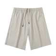 thumbnail image 3 of Men's Casual Shorts Lightweight Comfort Summer Wear Loose Fit Solid Design Embroidered Details Drawstring Waist Pockets for Active Men's Shorts Sizes S-2xl Mens Multi Pocket Summer, 3 of 5