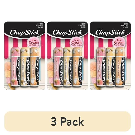 (3 pack) ChapStick Ice Cream Collection Lip Balm  Lip Care, Moisturizer, Skin Protectant - 3 Pack