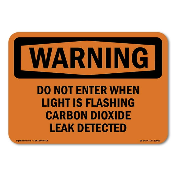 OSHA WARNING Sign - Do Not Enter When Light Is Flashing Carbon | Aluminum Sign | Protect Your Business, Work Site, Warehouse & Shop Area | Made in the USA