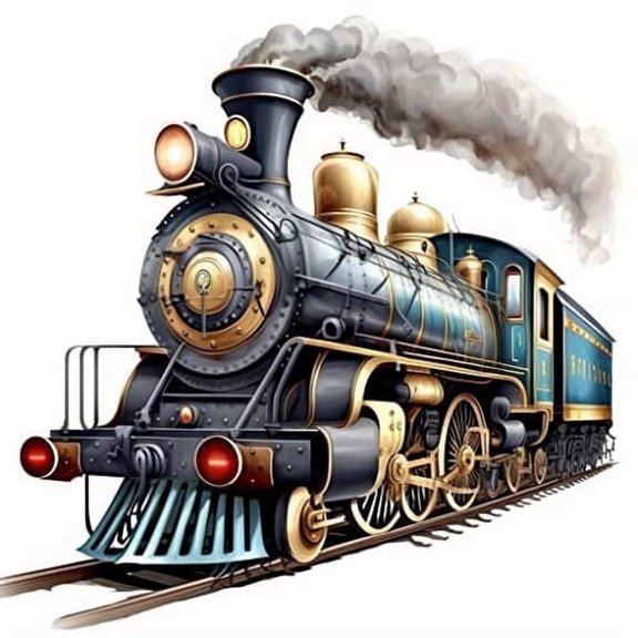 Steam Train on Rail 5 Happy Birthday Edible Icing Image Cake topper, by TNCT.