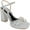 Silver Texile, variant on Badgley Mischka Womens Frida Glitter Slingback Platform Sandals