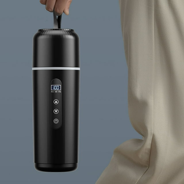 500ml Car Portable Heating Cup Portable Travel Electric Cup Stainless Steel Car Electric Kettle Car Coffee Maker for Car Truck