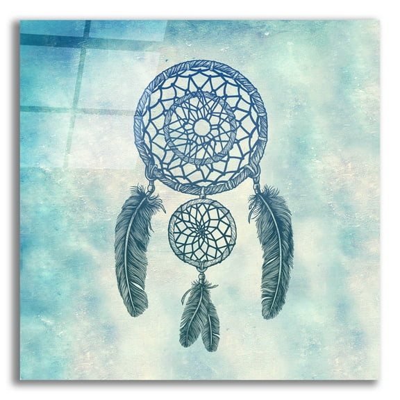 Epic Art 'Double Dream Catcher' by Rachel Caldwell, Acrylic Glass Wall Art, 12"x12"
