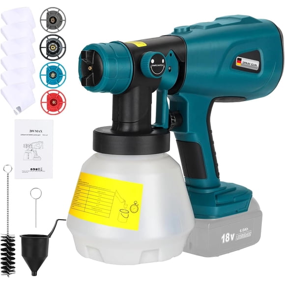 Paint Sprayer for Bosch 18V GBA/GBA Battery, Cordless Handheld Paint Sprayer with 1000ML Container, Electric Paint Sprayer for Painting Ceiling, Fence, Cabinets, Walls(NO Battery) (for Bosch)