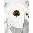 thumbnail image 2 of Camiseta Básica para Mujer Verano TranspirableElegant Style, Women's Casual Crown of Spades Graphic T-Shirt - Stylish Round Neck Short Sleeve, Comfortable Polyester Blend, Perfect for Summer Fashion, 2 of 7