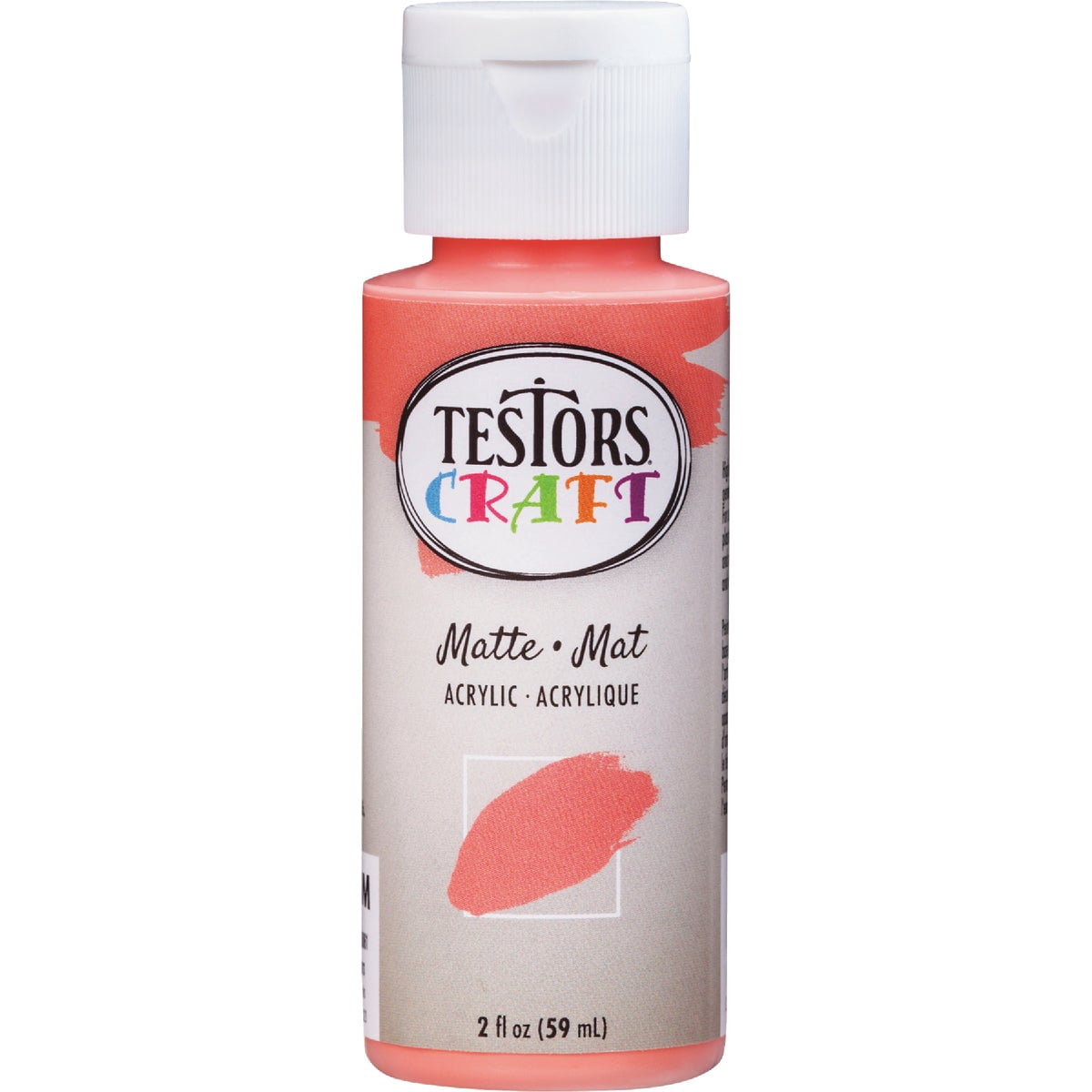 Testor 223556 2 oz Coral Cover Matte Acrylic Craft Paint Pack of 6