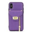thumbnail image 6 of Allytech Cards Holder Wallet Case Cover for Apple iPhone XS/ iPhone X 5.8 Inch Phone, PU Leather TPU Cards Slots Cash Holder Stand Shockproof Bumper Case With Shoulder Strap for Girls Women -Purple, 6 of 10