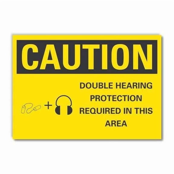 Lyle Caution Sign,Self-Adhesive Vinyl,10 in H LCU3-0155-RD_14x10