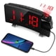 thumbnail image 2 of Reloj digital con radio FM, habitación de hotel en casa, pantalla LED de 8 pulgadas, reloj de mesa de protección, número rojo Speravity  EL3015-04B, 2 of 2