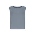 thumbnail image 5 of cfhntfmh Cotton Linen Tops for Women Half Sleeve/Sleeveless Lounge T-Shirts Round Neck Summer Beach Loose Shirts, 5 of 6