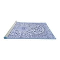 thumbnail image 2 of Ahgly Company Machine Washable Indoor Square Medallion Blue Traditional Area Rugs, 8' Square, 2 of 4
