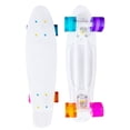 thumbnail image 2 of JS Roller Patineta penny board de 22 pulgadas para niños, adultos con llantas de goma y superficie antiderrapante white multicolor, 2 of 2