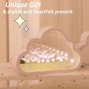 BITOUSHI 20 Flower Tulip Cloud Lamp, DIY Tulip Cloud Mirror Night Lights for Bedroom, Creative Gift for Teen Girls, Couple, Friends, Children - Purple