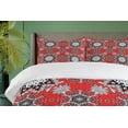 thumbnail image 4 of Ambesonne Mandala Duvet Cover Sets, Lace Seem Floral Swirls, 2-Queen, Scarlet White, 4 of 7