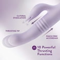 thumbnail image 4 of Blush | Rylee 9.25 Inch G Spot Clitoral Dual Stimulation Rabbit Vibrator In Lavender - 10 Thrusting Vibrations - Soft Silicone, 4 of 10