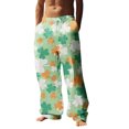 thumbnail image 1 of EHQJNJ Sweatpants for Men Loose Fit Warm Men's Four Seasons Fashion Casual Digital 3D Printing St. Patrick's Day Casual Pants Style Two Men's Sweatpants with Pockets and Drawstring Red Sweatpants, 1 of 4
