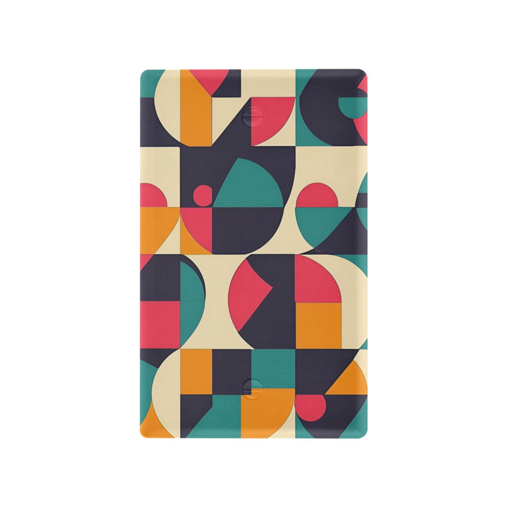 Yayeee Blank Wall Plate Cover 1-Gang 4.5"x2.7" Home Unused Decorative Outlet, Retro Geometric